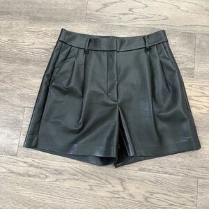 Aritzia Black Leather Shorts